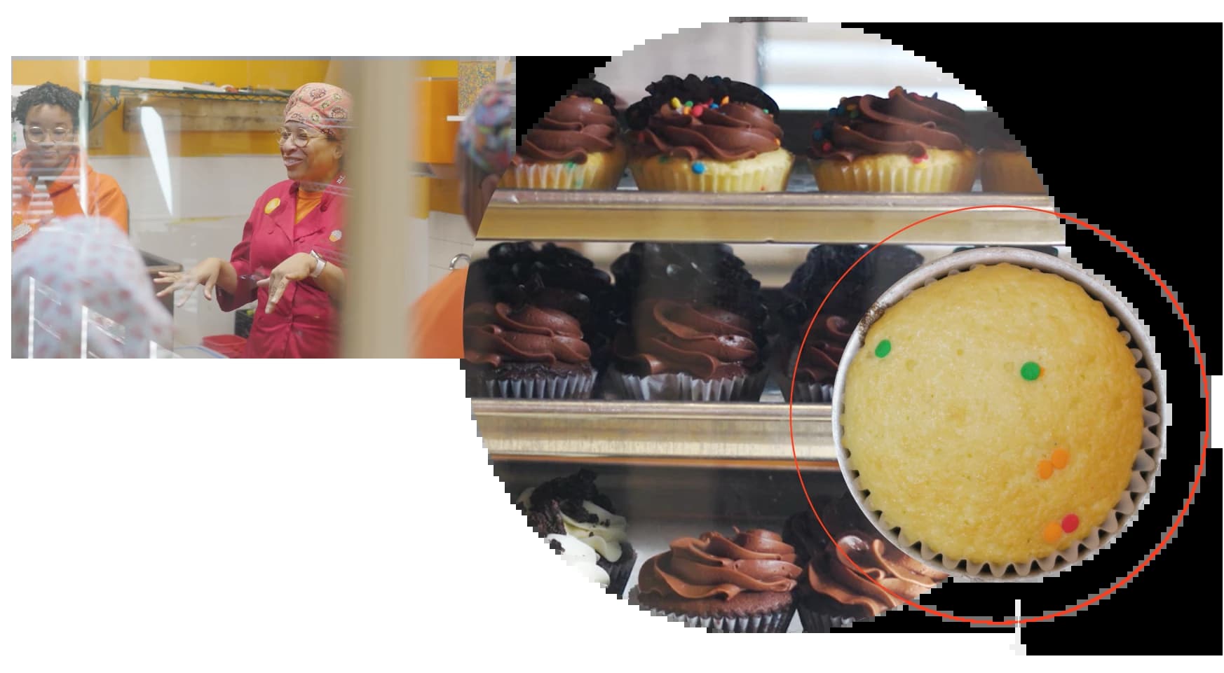 Images of a cupcake bakery