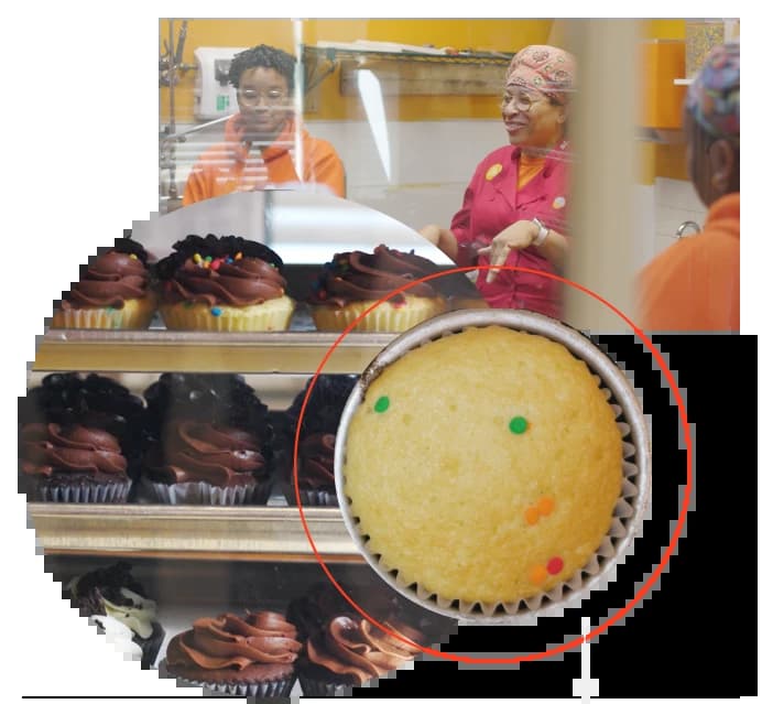 Images of a cupcake bakery